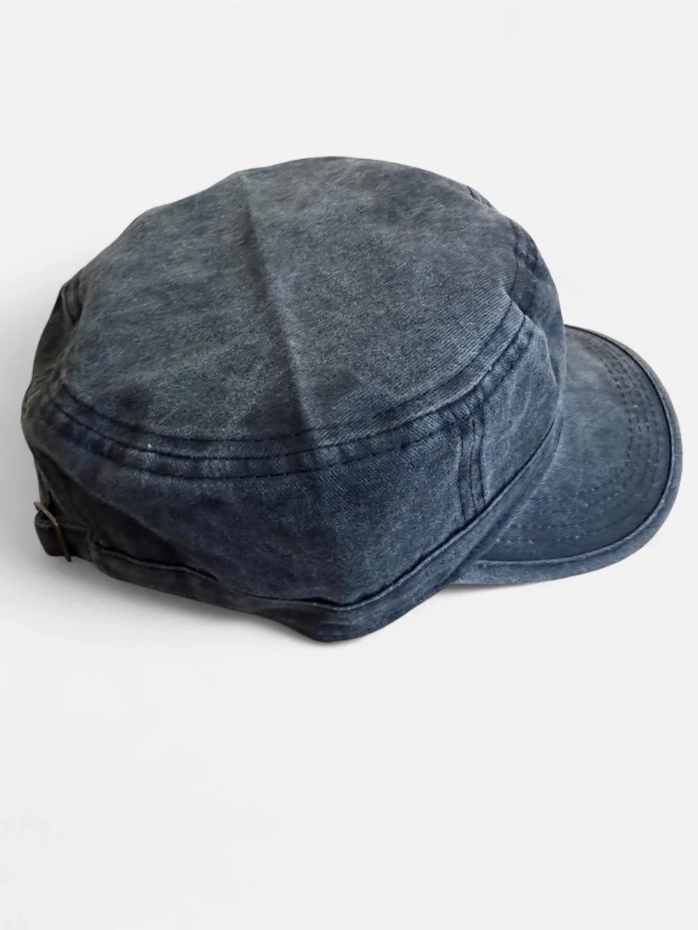 Y2K Charcoal Gray Cadet Hat with Adjustable Buckle